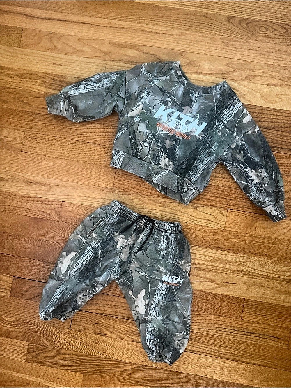 Kith Kids Gray Camouflage Matching Set